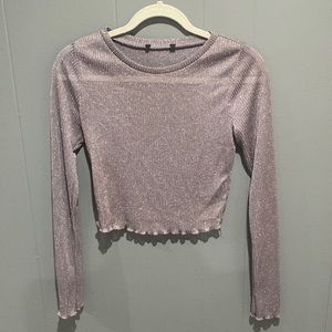 Y2K lavender/grey sparkly mesh long sleeve